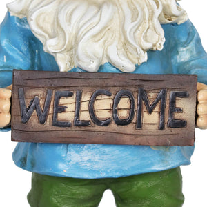 Welcome Sign Willis Gnome Statue, 13 Inch | Shop Garden Decor by Exhart