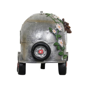 Solar Silver Camping Trailer Garden Statue, 6 Inch | Shop Garden Decor by Exhart