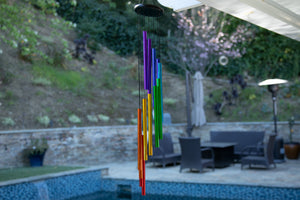 Cascading Metal Rainbow Hand Tuned Hanging Wind Chime, 5.5 by 38 Inches | Shop Garden Decor by Exhart
