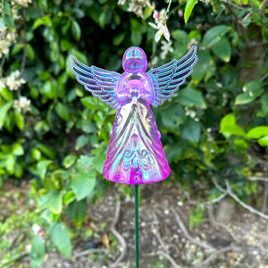 2 Piece Purple Angel WindyWing Garden Stakes, 4.5 by 30 Inches | Shop Garden Decor by Exhart