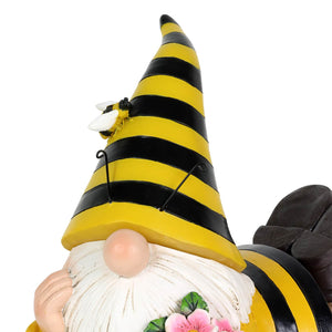 Solar Beekeeper Garden Gnome with Flower Pot Statuary, 5.5 by 8.5 Inches | Shop Garden Decor by Exhart