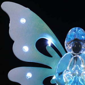 Solar Blue Acrylic Angel Stake with 13 LEDs, 6 Inch Body Size | Shop Garden Decor by Exhart