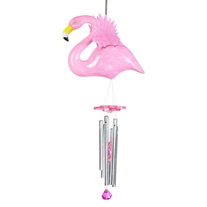 Large WindyWings Pink Flamingo Wind Chime, 13 by 24 Inches | Shop Garden Decor by Exhart