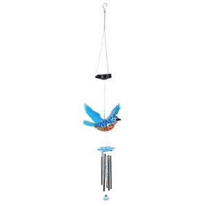 Solar WindyWings Blue Bird Wind Chime, 10 by 9 Inches | Shop Garden Decor by Exhart