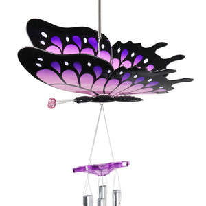 Large WindyWings Butterfly Wind Chime in Purple, 11 by 24 Inches | Shop Garden Decor by Exhart