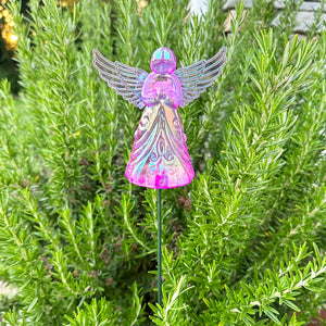 2 Piece Purple Angel WindyWing Garden Stakes, 4.5 by 30 Inches | Shop Garden Decor by Exhart