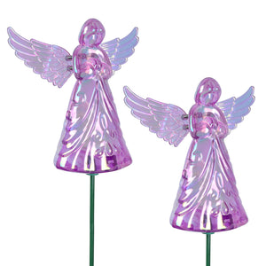 2 Piece Purple Angel WindyWing Garden Stakes, 4.5 by 30 Inches | Shop Garden Decor by Exhart