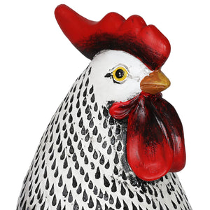 Black and White Rooster Garden Statue, 17 Inch | Shop Garden Decor by Exhart