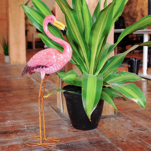 Exhart, Pink Metal Flamingo Statue, 29 Inch | Shop Garden Decor by Exhart