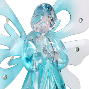 Solar Blue Acrylic Angel Stake with 13 LEDs, 6 Inch Body Size | Shop Garden Decor by Exhart