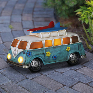 Solar Retro Bus Garden Statue, 7 Inch | Shop Garden Decor by Exhart