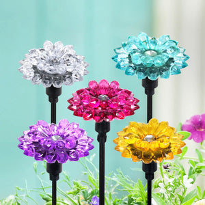5 Piece Set of Mini Solar Dahlia Plant Stakes, 2.5 by 16 Inches | Shop Garden Decor by Exhart
