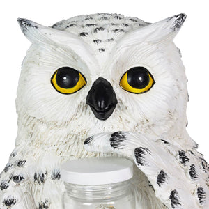 Solar Snow Owl Garden Statuary with LED Firefly Jar, 10 Inches tall | Shop Garden Decor by Exhart