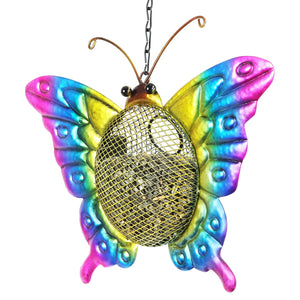 Solar Hanging Metal Mesh Butterfly Bird Feeder, 13 by 17 Inches | Shop Garden Decor by Exhart