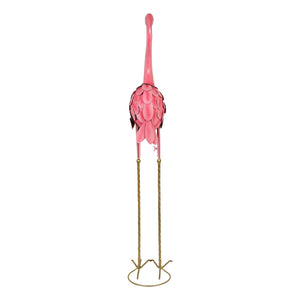 Pink Hand Painted Metal Garden Flamingo Statue, 40 Inches tall | Shop Garden Decor by Exhart