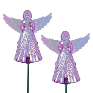 2 Piece Purple Angel WindyWing Garden Stakes, 4.5 by 30 Inches | Shop Garden Decor by Exhart