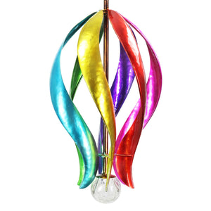 Art-In-Motion Colorful Hanging Helix Spinner in Metal with Glass Crackle Ball, 9.5 by 19 Inches | Shop Garden Decor by Exhart