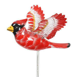 Solar WindyWing Cardinal Garden Stake with Red LED Lights, 7 Inch | Shop Garden Decor by Exhart