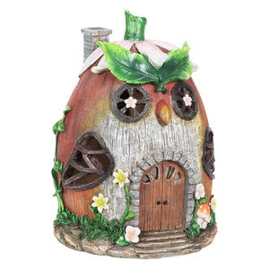 Solar Hand Painted Acorn Owl Fairy Garden House Statue, 7 by 9 Inches | Shop Garden Decor by Exhart