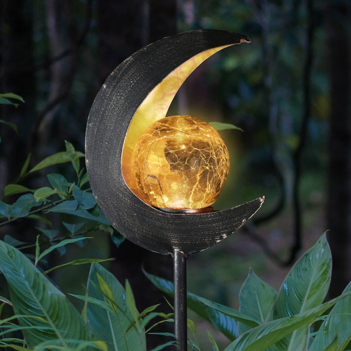 Solar Lunar Torch Moon Garden Stake, 5 by 37 Inches