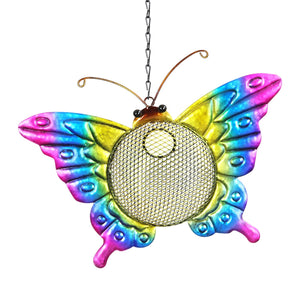 Solar Hanging Metal Mesh Butterfly Bird Feeder, 13 by 17 Inches | Shop Garden Decor by Exhart