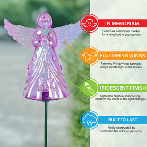 2 Piece Purple Angel WindyWing Garden Stakes, 4.5 by 30 Inches | Shop Garden Decor by Exhart