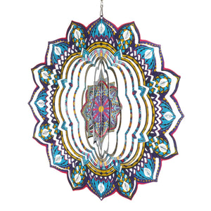 Laser Cut Mandala Hanging Starburst Wind Spinner with Bead Details, 12 Inch | Shop Garden Decor by Exhart