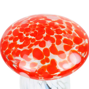 Solar Red Glass Mushroom Stake, 4.5 x 18 Inches | Shop Garden Decor by Exhart