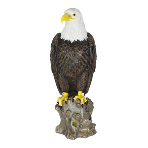 Bald Eagle on a Rock Statue, 8 by 21.5 Inches | Shop Garden Decor by Exhart