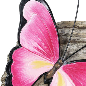 Faith Pink Butterfly Hand Painted Garden Statuary, 11 by 8 Inch | Shop Garden Decor by Exhart