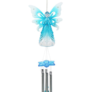 Large Solar Acrylic Blue Angel Wind Chime, 6.5 by 42 Inches | Shop Garden Decor by Exhart
