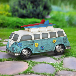 Solar Retro Bus Garden Statue, 7 Inch | Shop Garden Decor by Exhart