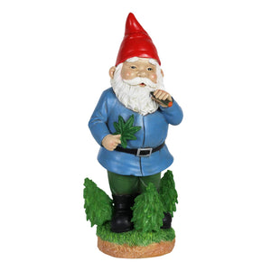 Good Time Nugg Gnome Statue Smoking Marijuana with Light Up LEDs on a Battery Timer, Indoor or Outdoor, 12 Inches Tall | Exhart