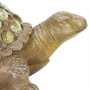 Turtle with Clear Accent Beads Garden Statue, 5 by 12 Inch | Shop Garden Decor by Exhart