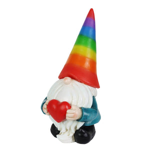 Solar Rainbow Hat Garden Gnome Statue, 6 by 12.5 Inches | Shop Garden Decor by Exhart