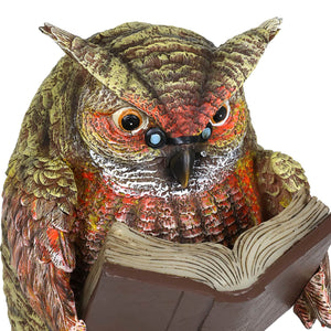 Solar Owl Reading a Book Garden Statue, 7 Inches | Shop Garden Decor by Exhart