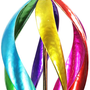 Art-In-Motion Colorful Hanging Helix Spinner in Metal with Glass Crackle Ball, 9.5 by 19 Inches | Shop Garden Decor by Exhart