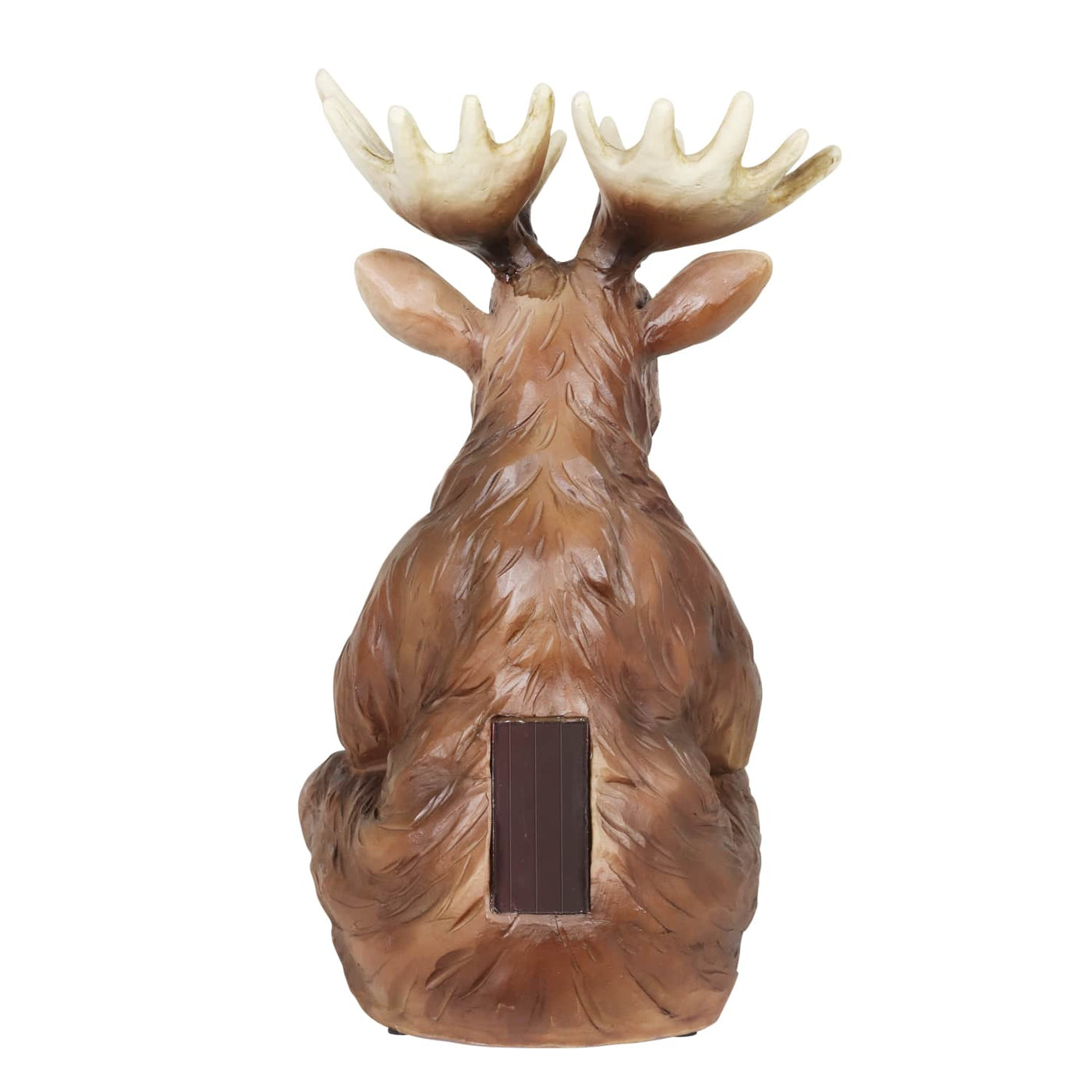 Solar Moose Garden Statue Holding a Glass Jar with Eight LED Firefly ...