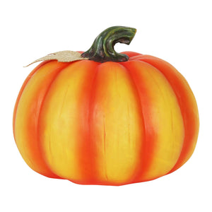 Thankful LED Harvest Pumpkin Statuary with Battery Powered Automatic Timer, 8.5 Inches | Shop Garden Decor by Exhart