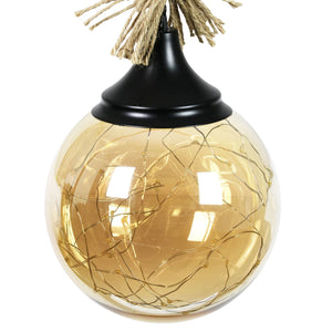 Hanging Golden Glass LED Balls with Timer, Set of Three, 6 by 31 Inches | Shop Garden Decor by Exhart