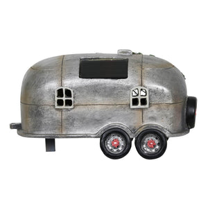 Solar Silver Camping Trailer Garden Statue, 6 Inch | Shop Garden Decor by Exhart