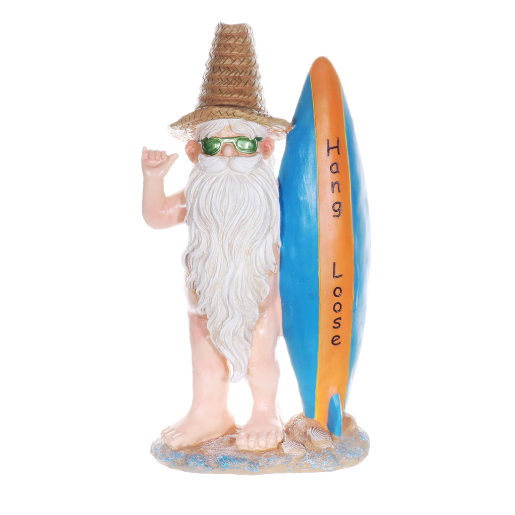 Good Time Naked Ned Surfer Garden Gnome Statue, 13 Inch