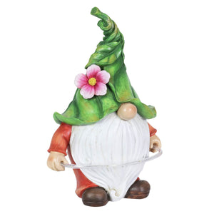 Solar Hula Hoop Garden Gnome Statuary, 7.5 by 11.5 Inches | Shop Garden Decor by Exhart