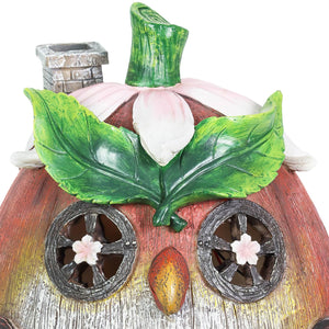 Solar Hand Painted Acorn Owl Fairy Garden House Statue, 7 by 9 Inches | Shop Garden Decor by Exhart