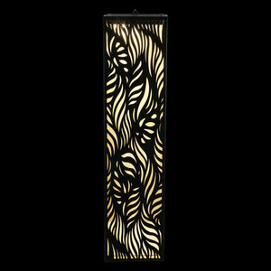 Solar Matte Black Metal Filigree Wall Art with Leaf Pattern, 8 x 33 Inches | Shop Garden Decor by Exhart