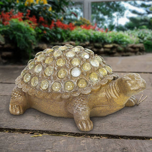 Turtle with Clear Accent Beads Garden Statue, 5 by 12 Inch | Shop Garden Decor by Exhart