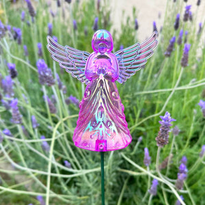 2 Piece Purple Angel WindyWing Garden Stakes, 4.5 by 30 Inches | Shop Garden Decor by Exhart