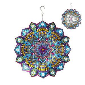 Laser Cut Mandala Hanging Starburst Wind Spinner with Bead Details, 12 Inch | Shop Garden Decor by Exhart