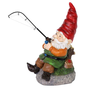 Good Time Fishing Frank Garden Gnome Statue, 13 Inch | Shop Garden Decor by Exhart