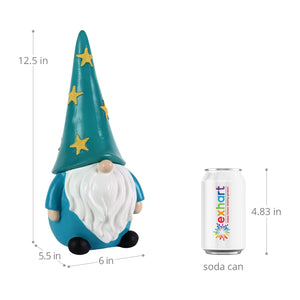 Hand Painted Starfish LED Hat Gnome Statue on a Battery Operated Timer, 6 by 12.5 Inches | Shop Garden Decor by Exhart